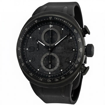 Ανδρικό Ρολόι Oris Chronograph Automatic Μαύρο με Rubber Λουράκι