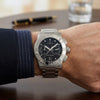 Ανδρικό Ρολόι Corum Romvlvs Chronograph Ασημί με Μαύρο Καντράν και Μεταλλικό Μπρασελέ