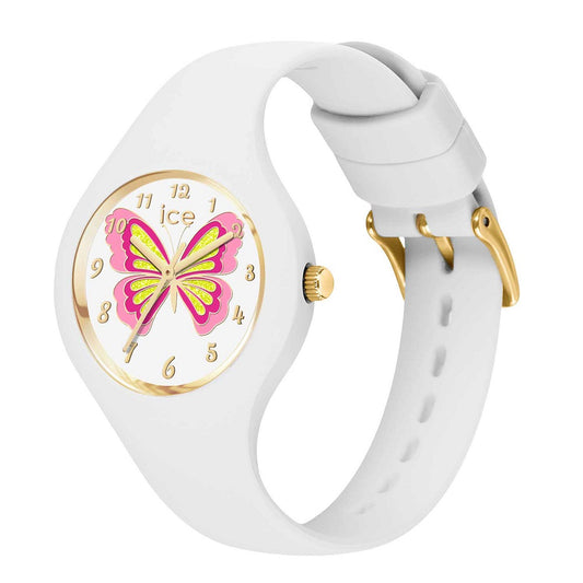 ΡIce Fantasy Butterfly Lily White Rubber Strap