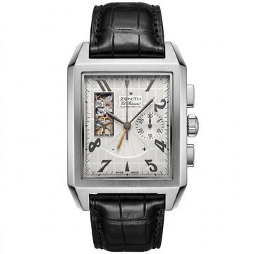 Ανδρικό Ρολόι Zenith El Primero Automatic Swiss Made με Μαύρο Δερμάτινο Λουράκι