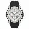 Ανδρικό Ρολόι Elgin Chronograph Silver Tone με Μαύρο Rubber Λουράκι