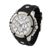 Ανδρικό Ρολόι Elgin Chronograph Silver Tone με Μαύρο Rubber Λουράκι
