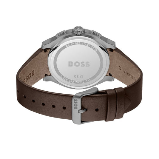 Ρολόι HUGO BOSS Peak Με Χρονογράφο Και Καφέ Δερμάτινο Λουράκι 1514187