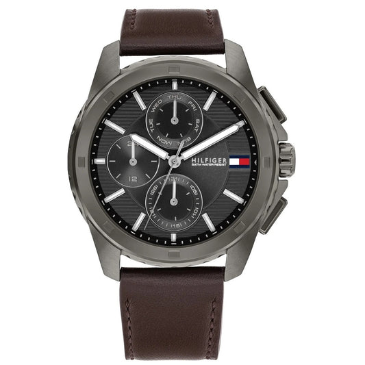 Tommy Hilfiger Walker Multifunction Brown Leather Strap
