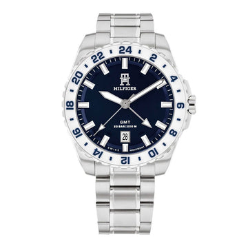 Tommy Hilfiger Lance GMT Silver Stainless Steel Bracelet