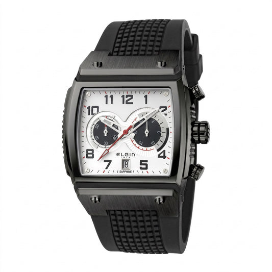 Ανδρικό Ρολόι Elgin Chronograph Μαύρο με Rubber Strap