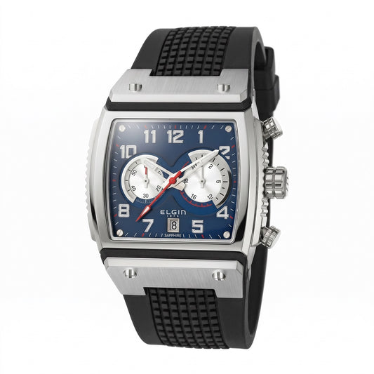 Ανδρικό Ρολόι Elgin Chronograph Μπλε με Τετράγωνο Καντράν
