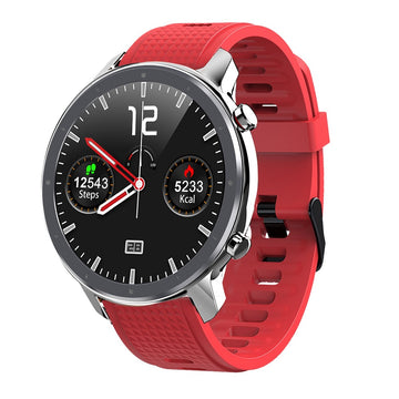 Ρολόι Smartwatch DAS.4  Ανδρικό Ασημί με Μαύρη Οθόνη και Κόκκινο Λουράκι Σιλικόνης 203070062