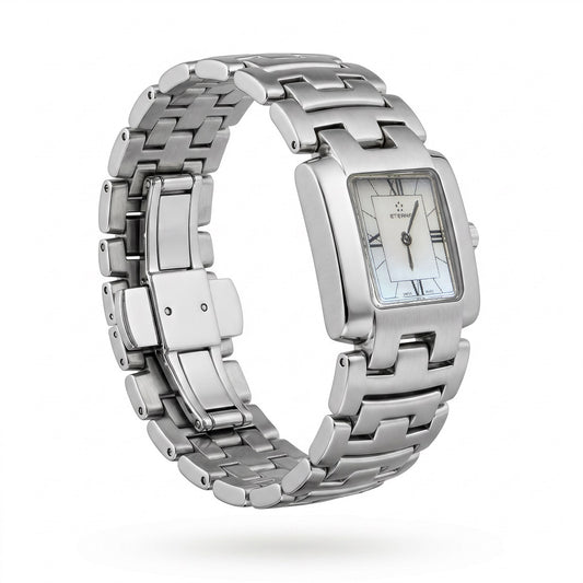 Γυναικείο Ρολόι Eterna Swiss Made με Ασημί Μπρασελέ και Mother of Pearl Καντράν