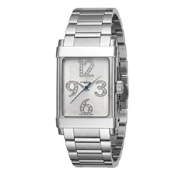 Γυναικείο Eterna Swiss Made Ρολόι με Brilliant Πέτρες και Ατσάλινο Μπρασελέ