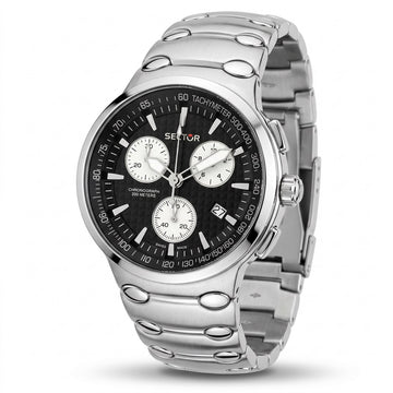 Ανδρικό Ρολόι Sector Chronograph Ασημί με Μαύρο Καντράν