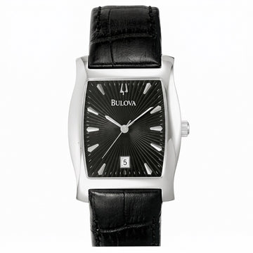 Ανδρικό Ρολόι Bulova Μαύρο με Δερμάτινο Λουράκι
