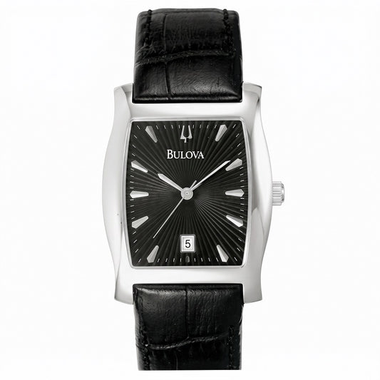 Ανδρικό Ρολόι Bulova Μαύρο με Δερμάτινο Λουράκι