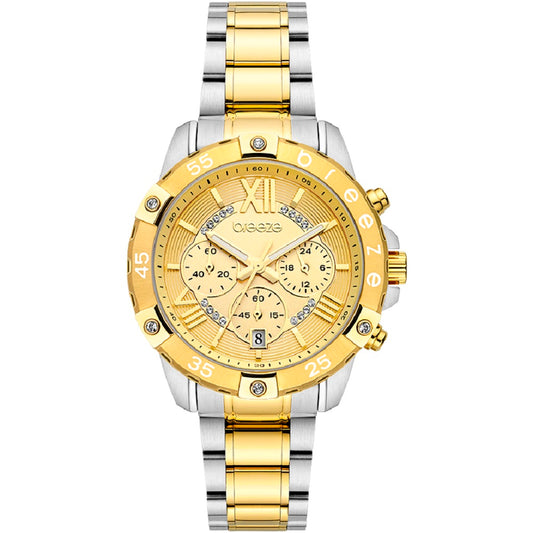 Breeze Spectacolo Swarovski Chronograph Stainless Steel Bracelet