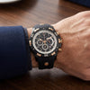 Ανδρικό Ρολόι Elgin Chronograph Μαύρο με Rose Gold Λεπτομέρειες
