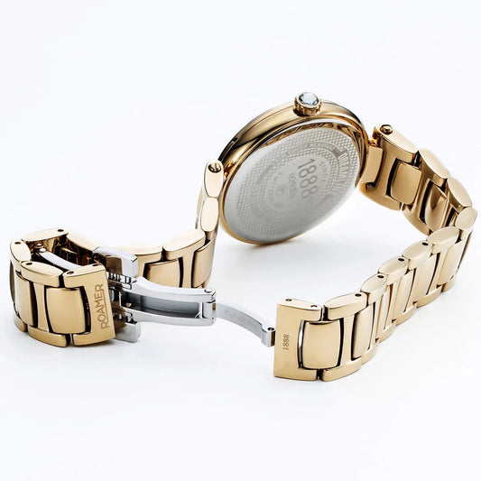 Roamer Dreamline Diamonds Gold Stainless Steel Bracelet
