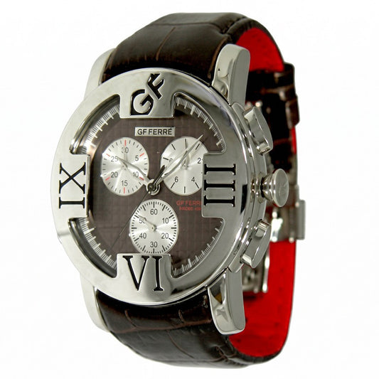 Ανδρικό Ρολόι GF Ferre Chronograph με Δερμάτινο Λουράκι