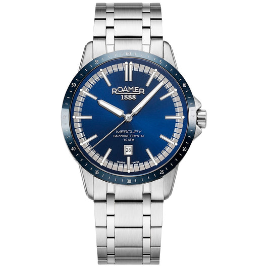 Ρολόι Ανδρικό Roamer 1888 Mercury Swiss Made Μπλε 968833-41-45-20
