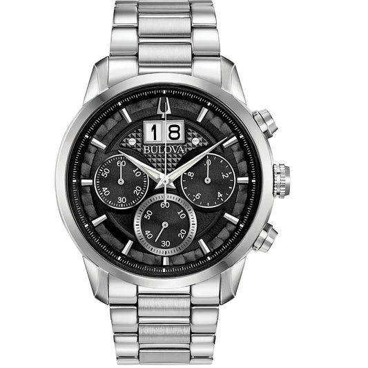 Bulova Sutton Chronograph Silver Stainless Steel Bracelet