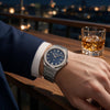 Ρολόι Ανδρικό Roamer R8 Swiss Made Ασημί με Μπλε Καντράν 972980-41-45-25