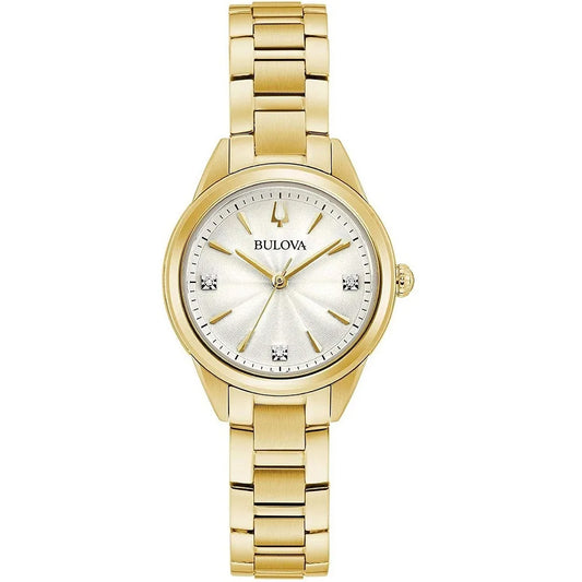 Bulova Sutton Diamonds Gold Stainless Steel Bracelet