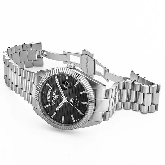 Roamer Primeline Day-Date II Automatic Silver Stainless Steel Bracelet