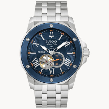 Bulova Marine Star Auto Silver Stainless Steel Bracelet