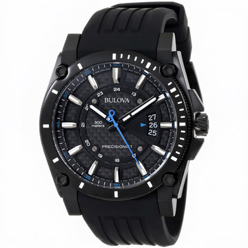 Ανδρικό Ρολόι Bulova Precisionist Μαύρο με Καουτσούκ Λουράκι