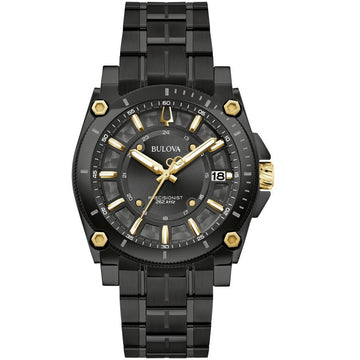 Bulova Precisionist  Black Stainless Steel Bracelet