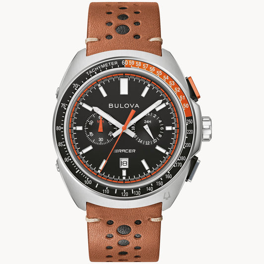 Bulova Racer Automatic Chronograph Brown Leather Strap