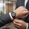 Nautica Chronograph Bordeaux Leather Strap