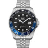Ανδρικό Ρολόι Caterpillar GMT Ασημί με Μαύρο Καντράν και Μεταλλικό Μπρασελ
