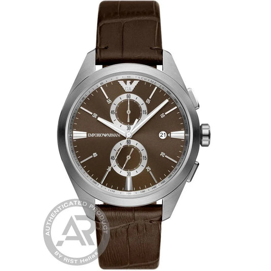 Emporio Armani Claudio Chronograph Leather Strap