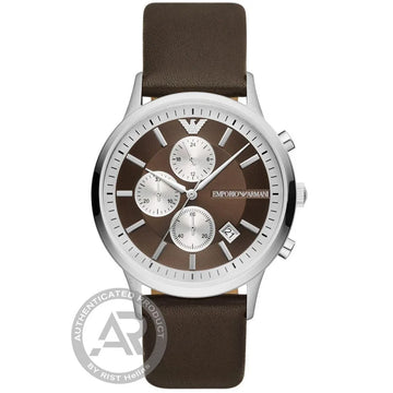 Emporio Armani Renato Chronograph Leather Strap