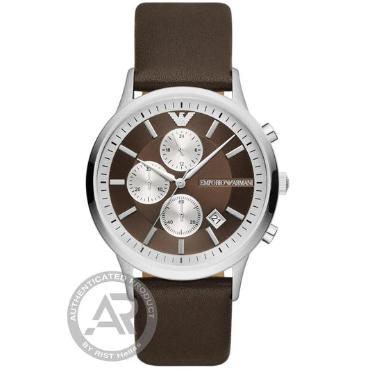 Emporio Armani Renato Chronograph Leather Strap