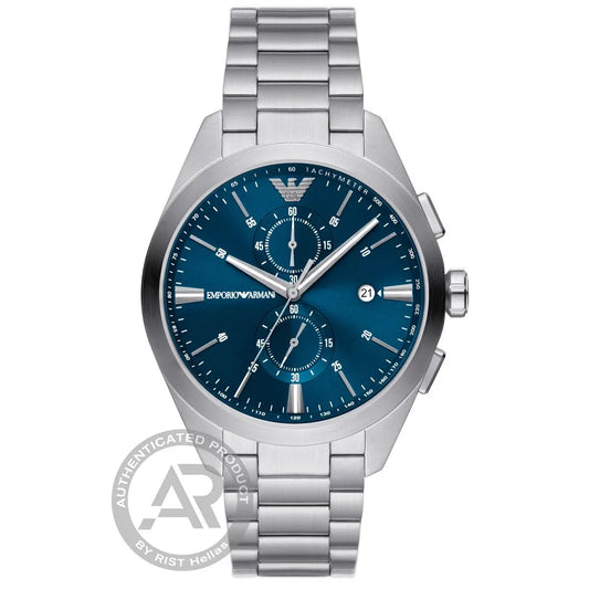 Emporio Armani Claudio Chronograph Silver Stainless Steel Bracelet