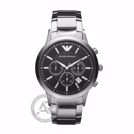 Emporio Armani Ανδρικό Ρολόι Chronograph με Μαύρο Καντράν AR2434