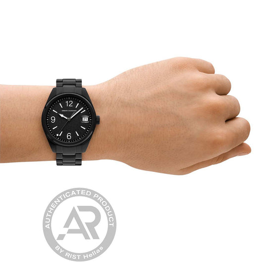 Armani Exchange Kilian Black Stainless Steel Bracelet