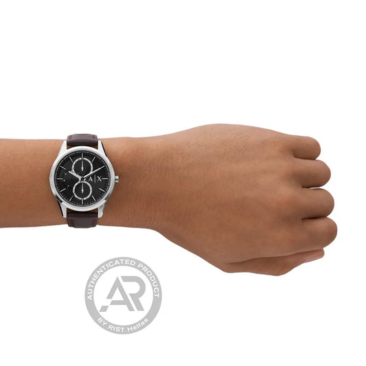 Armani Exchange Dante Multifunction Brown Leather Strap