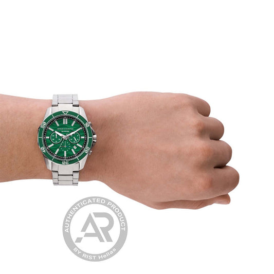 Armani Exchange Spencer Chronograph Silver Stainless Steel Bracelet