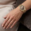 Armani Exchange Sync Quartz Brown Dial Ladies Watch με Xρυσό Μπρασελέ