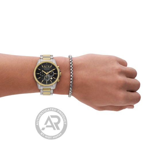Armani Exchange Banks  Chronograph Two Tone Stainless Steel Bracelet