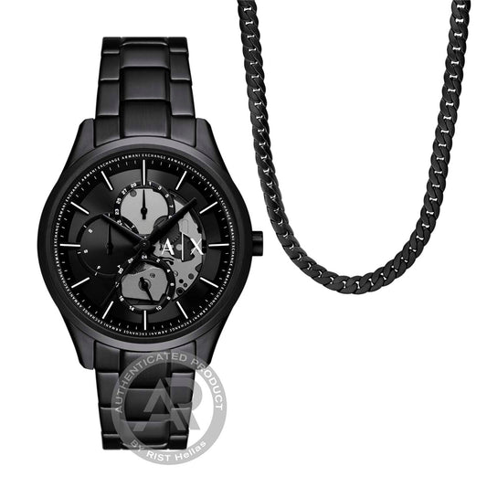 Armani Exchange Dante Multifunction Set Black Stainless Steel Bracelet