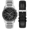 Armani Exchange Chronograph Two-Tone Watch and Interchangeable Strap Set