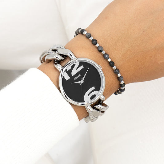 OOZOO Timepieces Silver Metallic Chain Bracelet
