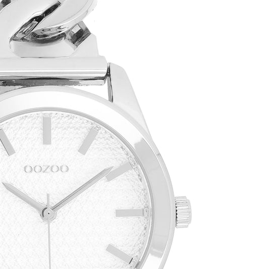 Oozoo Γυναικείο Ρολόι 32mm Μπαταρίας με Ασημί Μεταλλικό Μπρασελέ C11418
