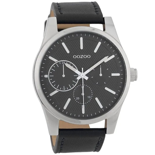 Oozoo Timepieces Black Leather Strap