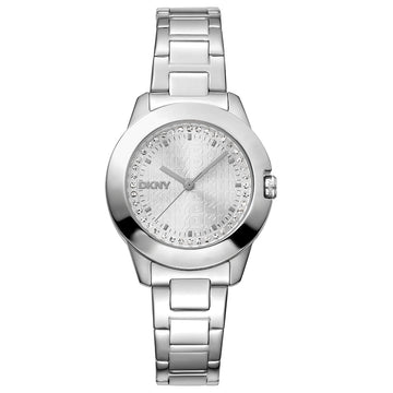 DKNY Park Ave Logo Silver Stainless Steel Bracelet