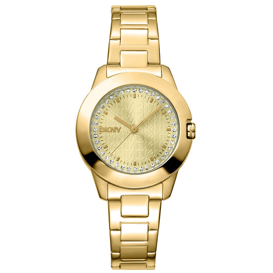 DKNY Park Ave Logo Gold Stainless Steel Bracelet