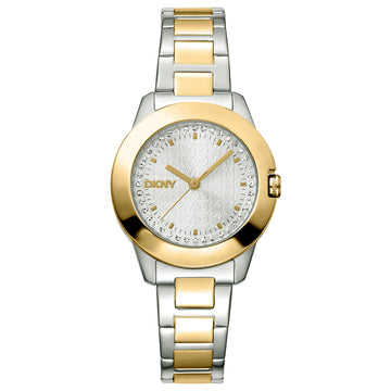DKNY Park Ave Logo Two Tone Stainless Steel Bracelet